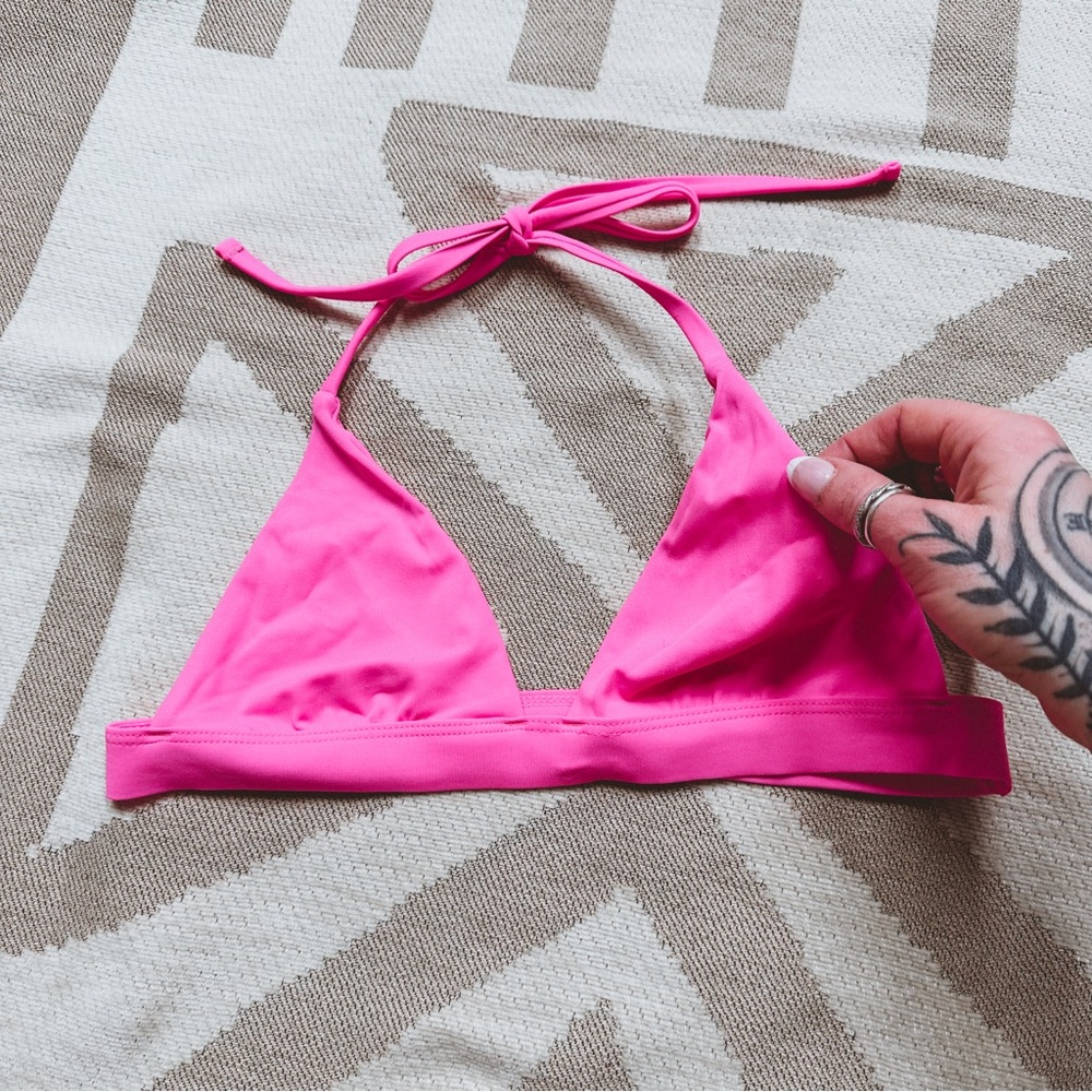 LA Hearts by Pacsun neon hot pink triangle bikini top S